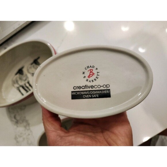 Creative Co-op M Chad Barrett Sheep Pig Rooster Bowl Farmhouse Nesting Ramekins - Picture 10 of 13